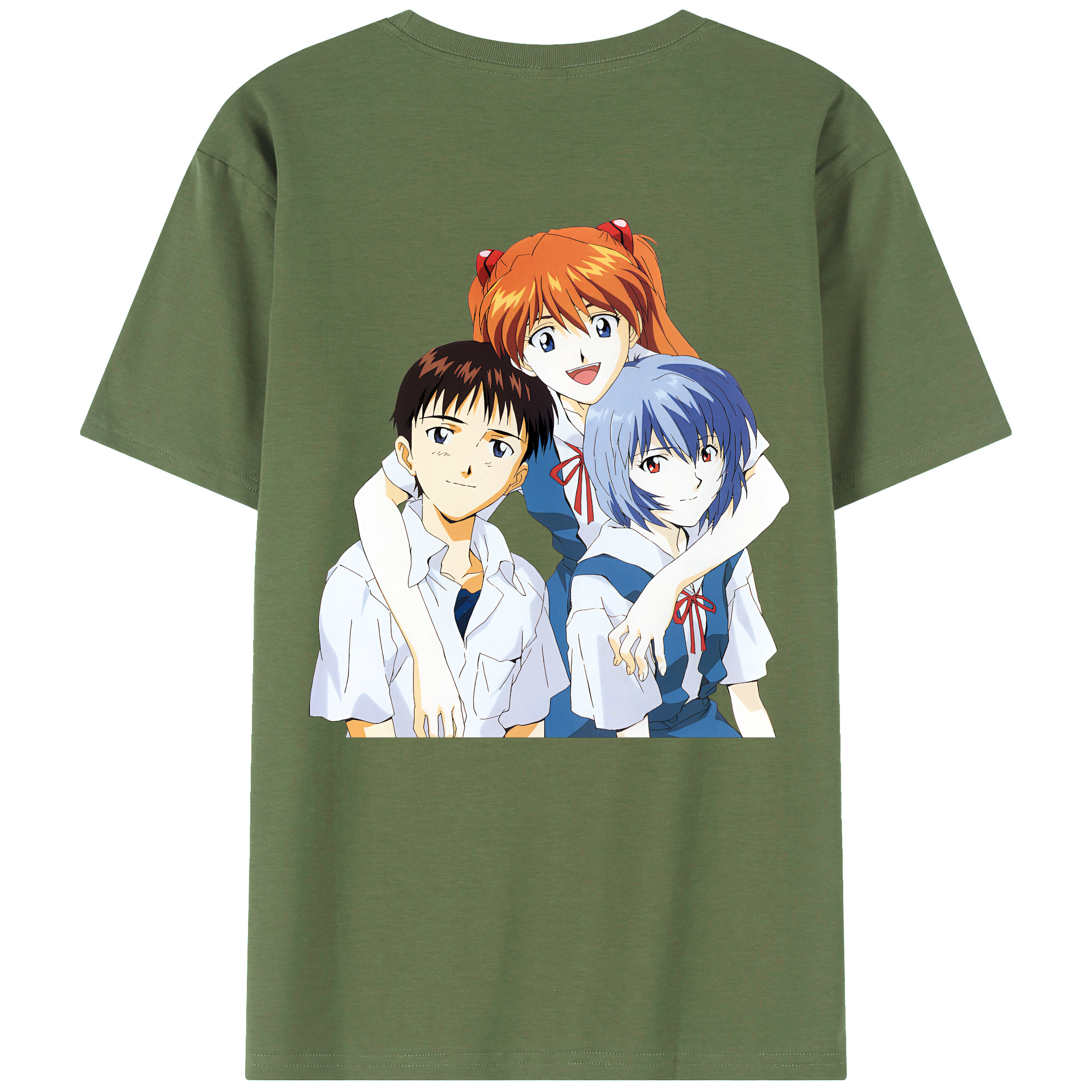 （画像用） EVA 新世紀エヴァンゲリオン 綿100％ メンズ半袖Tシャツ（バックプリント） 通気性